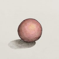 Une sphère en dégradé de orange rouge - Adèle 6A